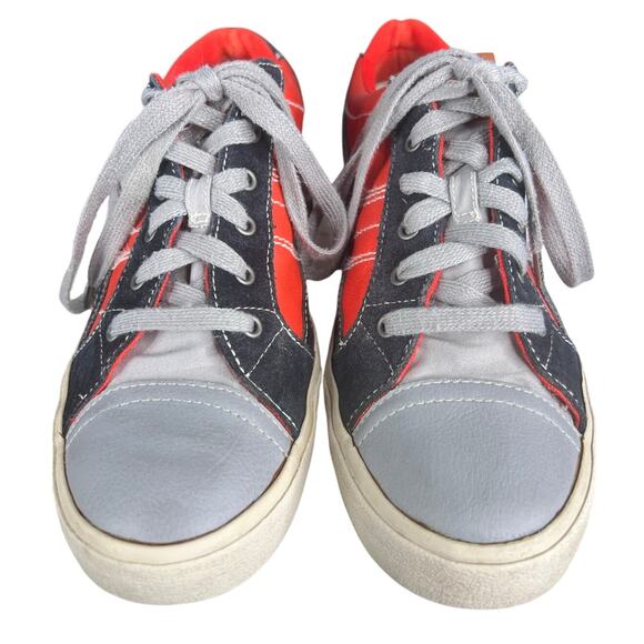 Diesel Men’s D String Grey Red Low Lace Up Sneakers Size US 9